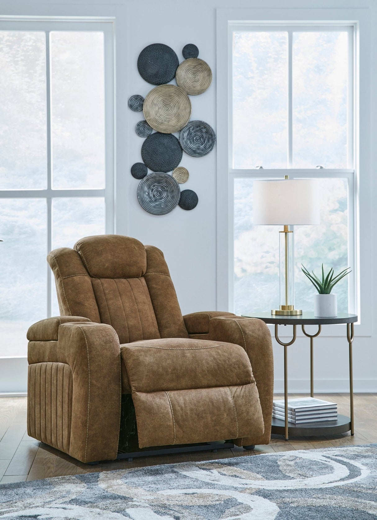 Ashley Brindle Wolfridge PWR Recliner/ADJ Headrest - Faux Leather | Home Elegance USA