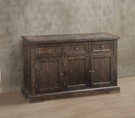 Acme - Landon Server 60744 Salvage Brown Finish