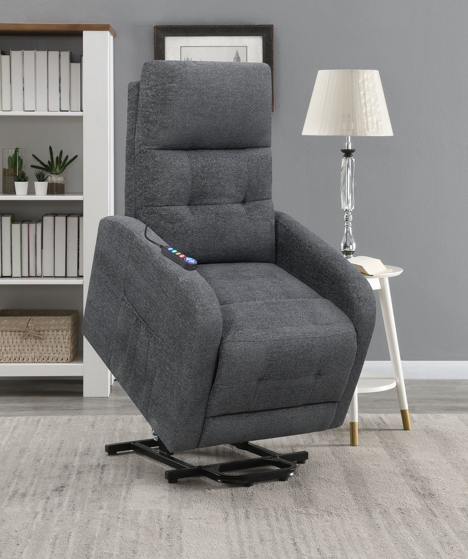 Power Lift Massage Chair - Howie Tufted Upholstered Power Lift Recliner Charcoal