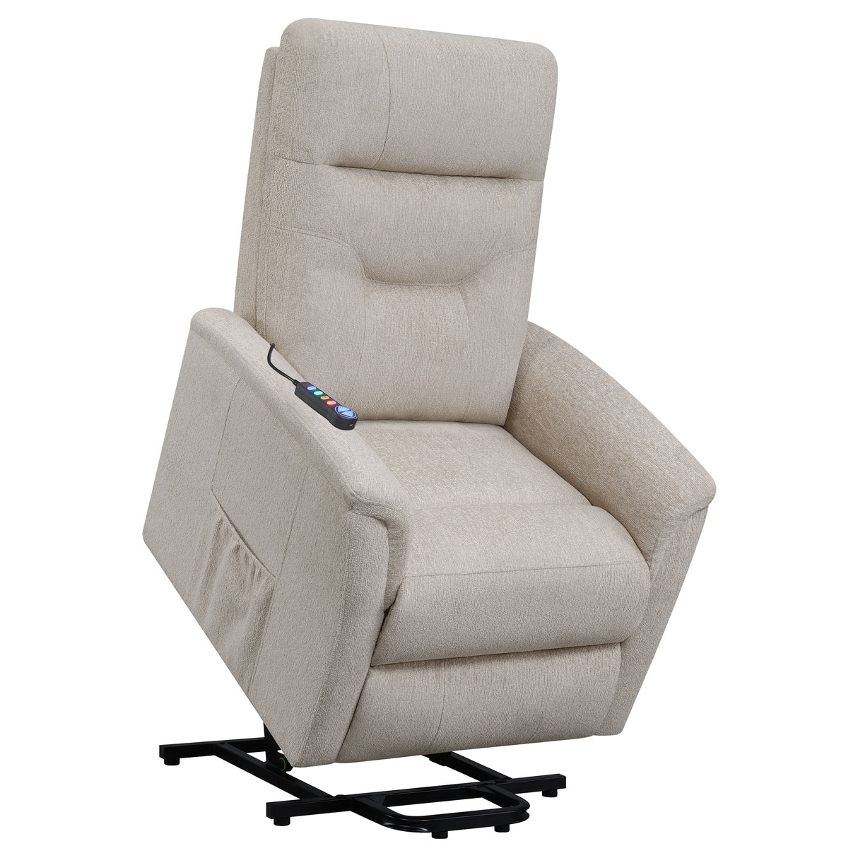 Power Lift Massage Chair - Henrietta Power Lift Recliner with Storage Pocket Beige