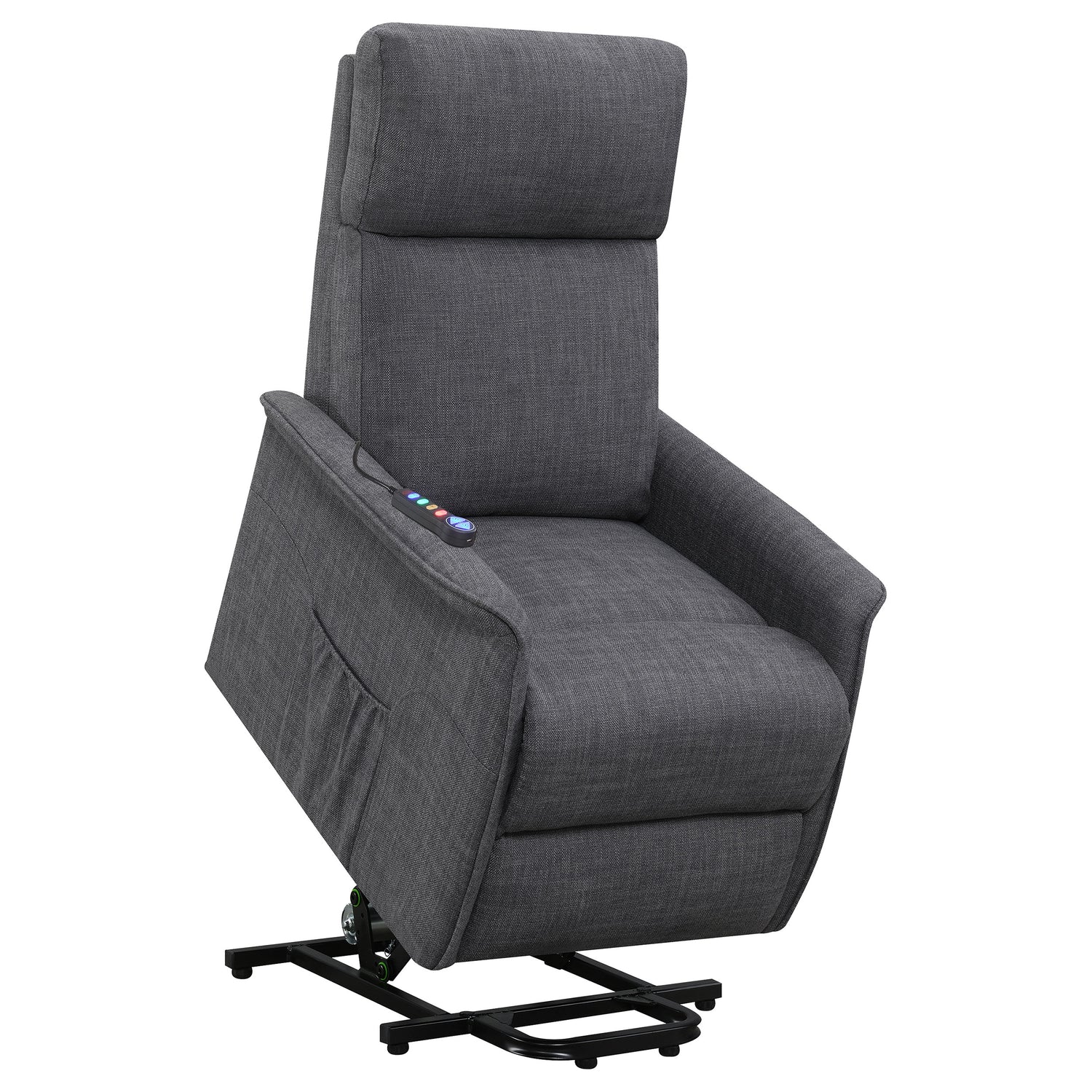 Power Lift Massage Chair - Herrera Power Lift Recliner with Wired Remote Charcoal