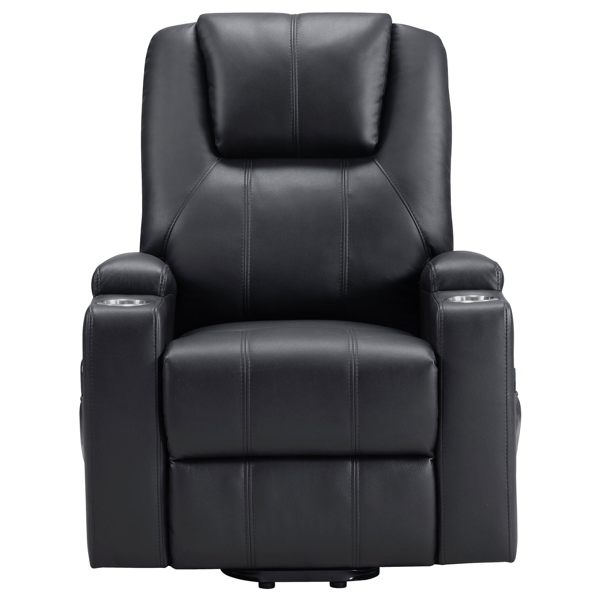 Sillón reclinable de masaje eléctrico tapizado Armstrong negro