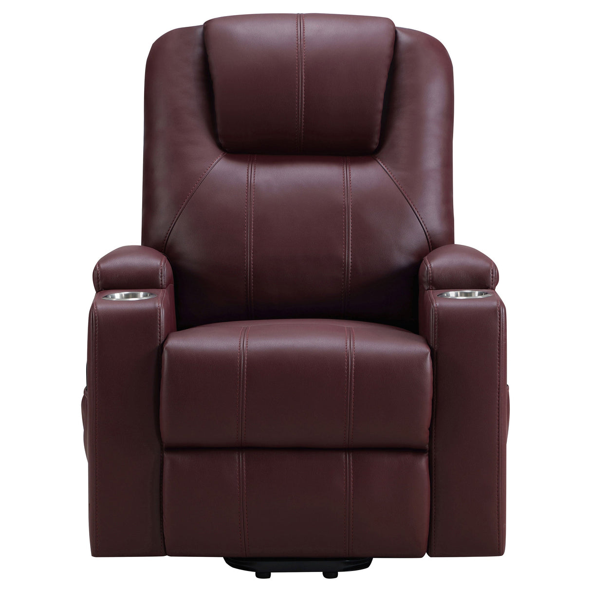 Sillón reclinable de masaje eléctrico tapizado Armstrong color vino tinto