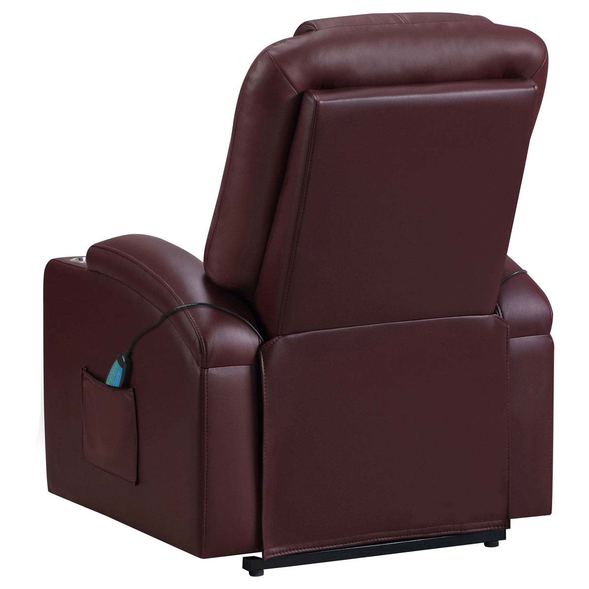 Sillón reclinable de masaje eléctrico tapizado Armstrong color vino tinto