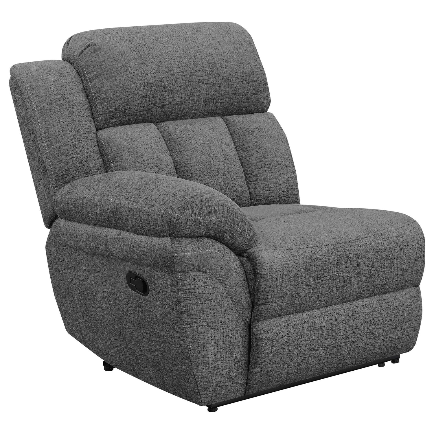 Bahrain Upholstered Motion Loveseat with Console Charcoal | Coaster | Home Elegance USA