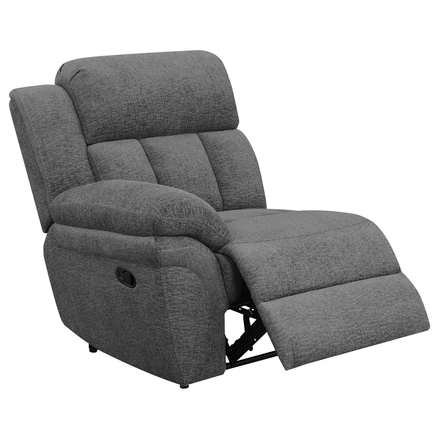 Bahrain Upholstered Motion Loveseat with Console Charcoal | Coaster | Home Elegance USA