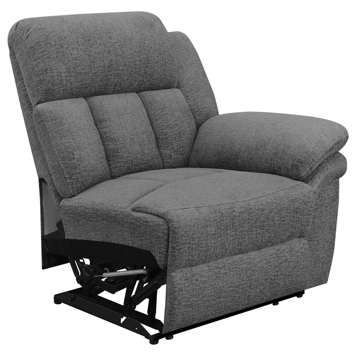 Bahrain Upholstered Motion Loveseat with Console Charcoal | Coaster | Home Elegance USA