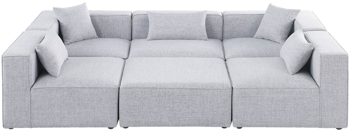 Cube - Modular Sectional 6 Piece - Gray - Fabric | Home Elegance USA