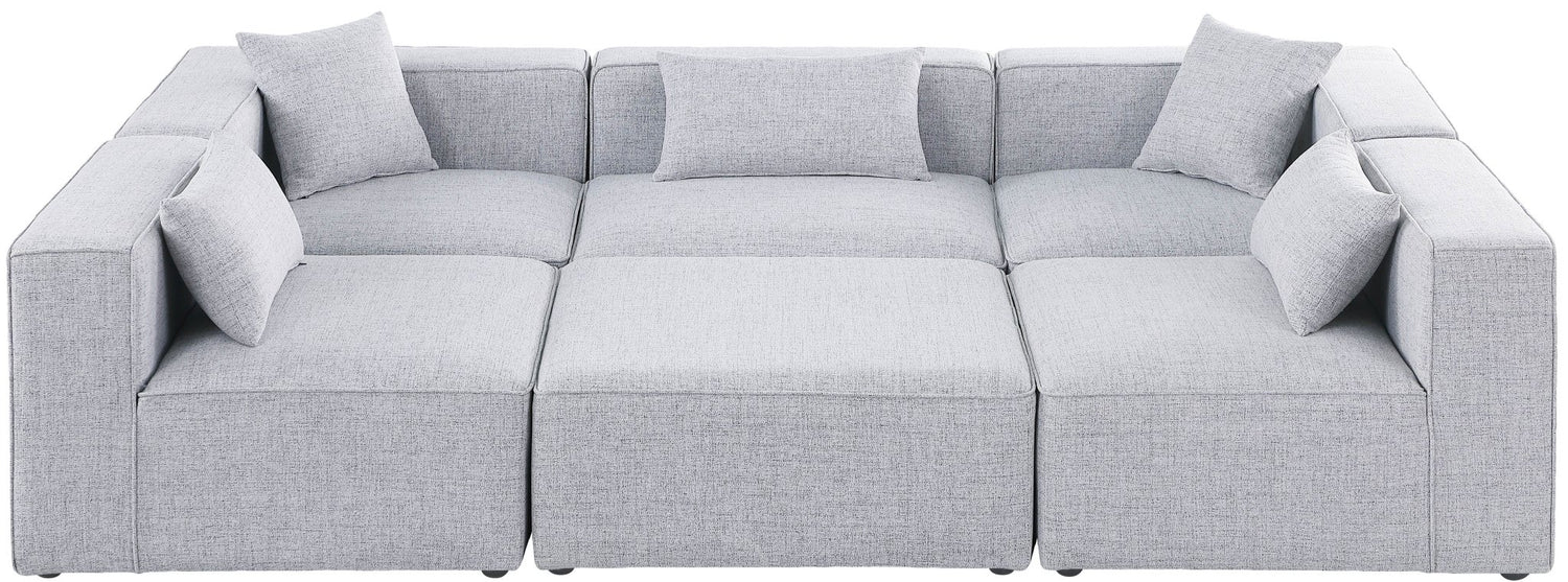 Cube - Modular Sectional 6 Piece - Gray - Fabric | Home Elegance USA