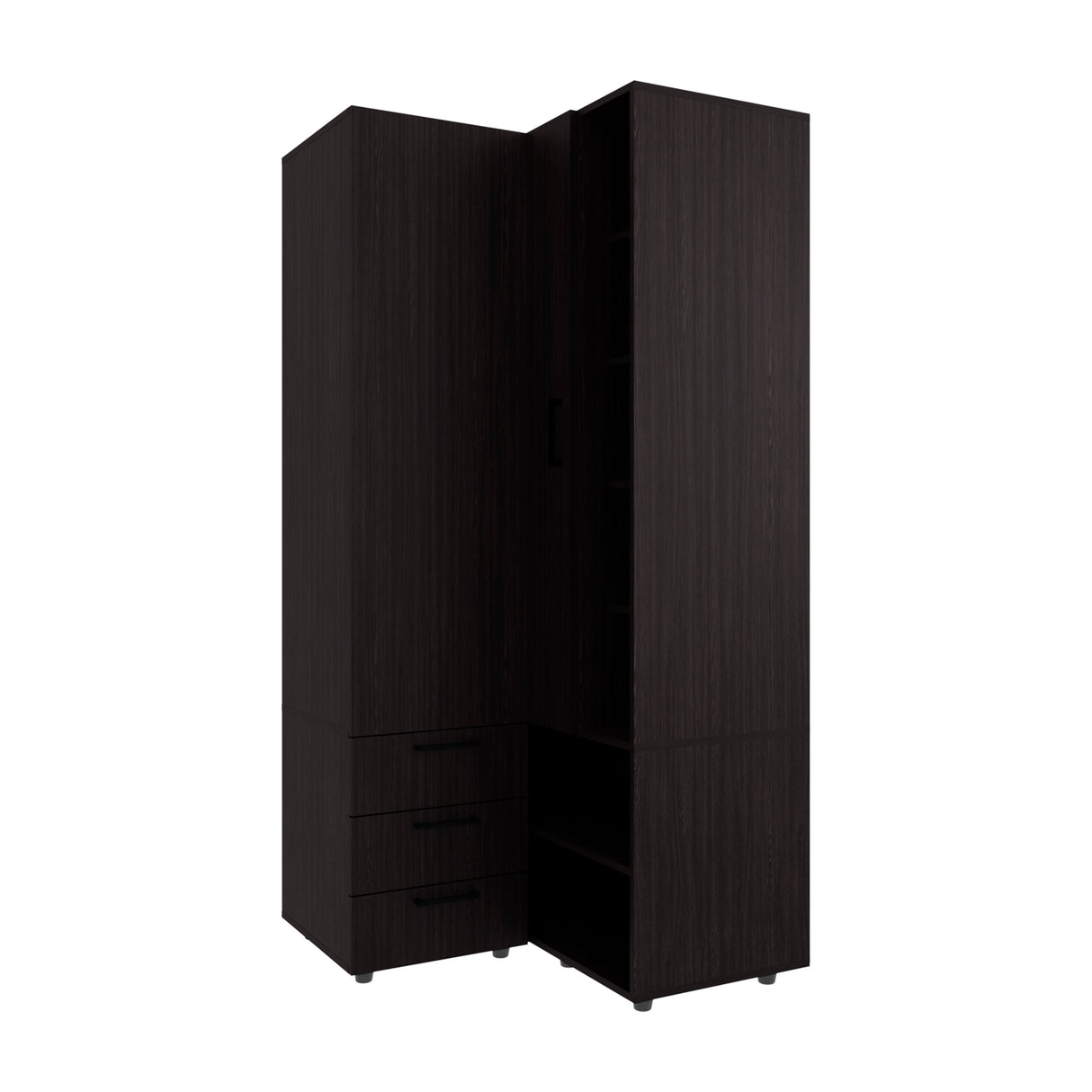Armoire 70.9' H, 1 Door, 3 Drawers, 7 Shelves, 10 Legs, Black Wengue - Bedroom - sold by Home Elegance USA