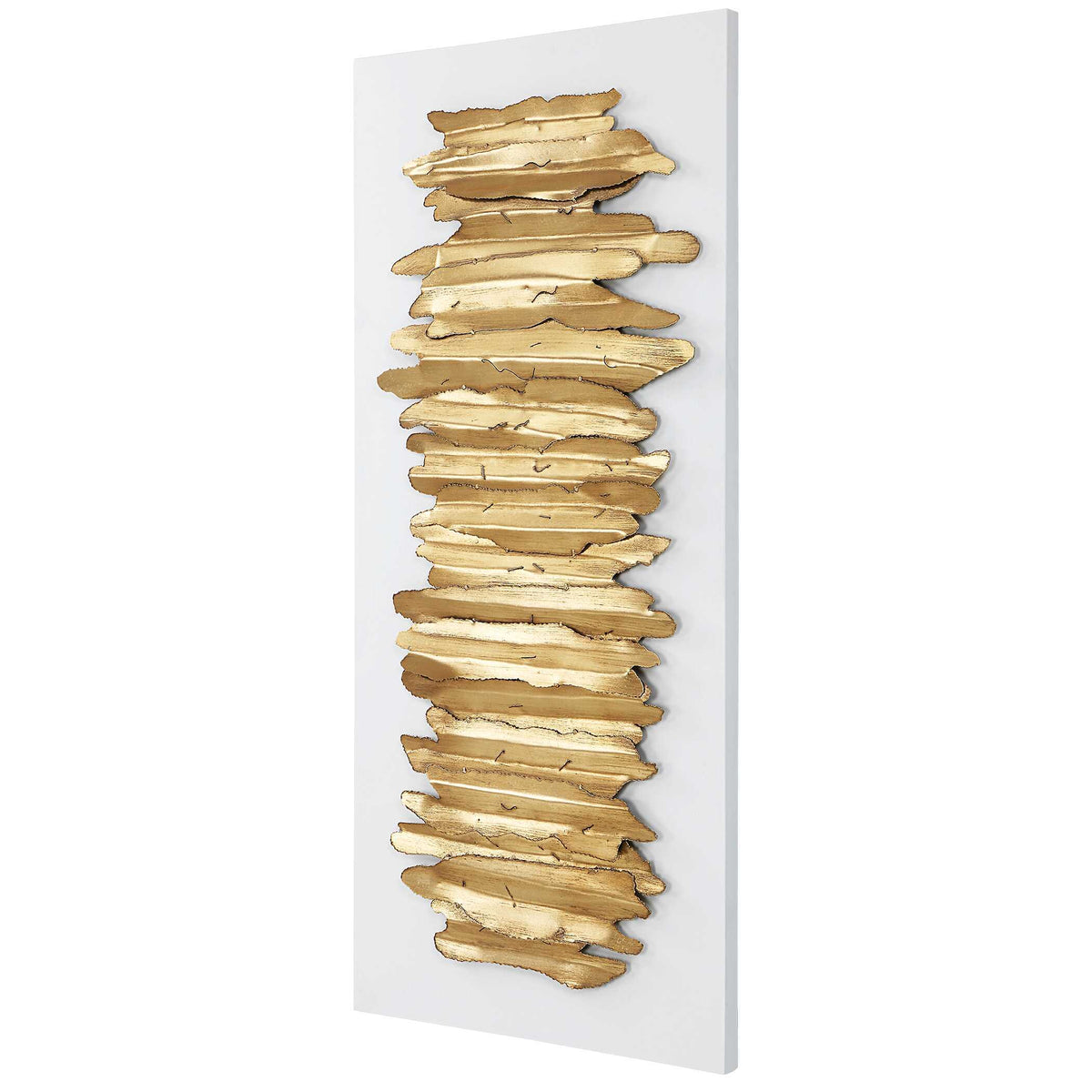 Lev Metal Wall Decor White & Gold - Gold / White by Uttermost - View 4