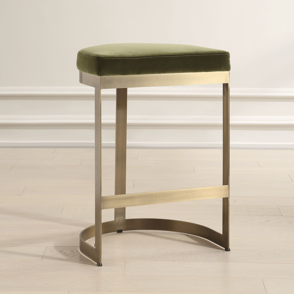 Ivanna Brass Counter Stool Moss - Green / Bronze by Uttermost - View 2
