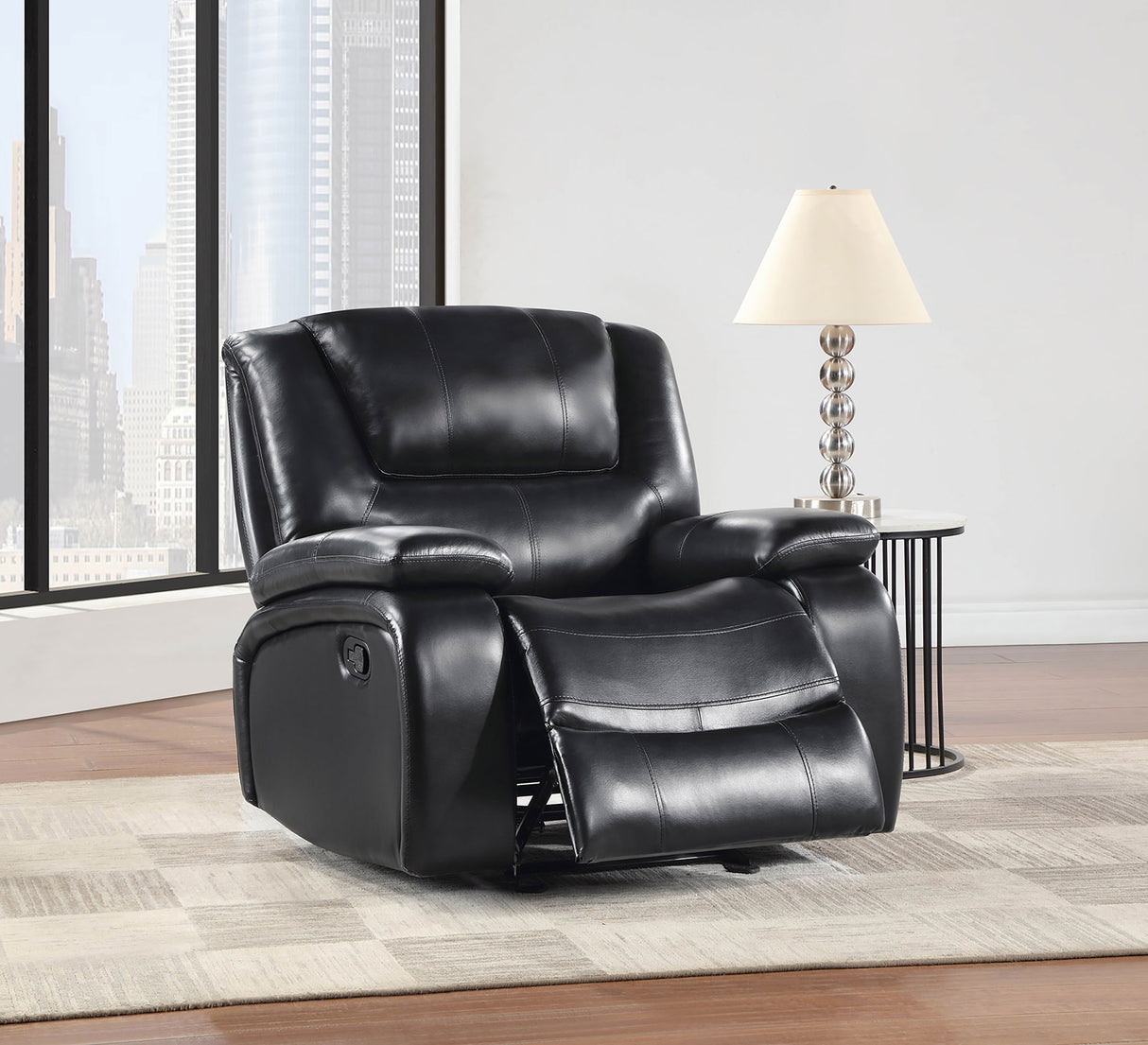 Glider Recliner - Camila Upholstered Glider Recliner Chair Black
