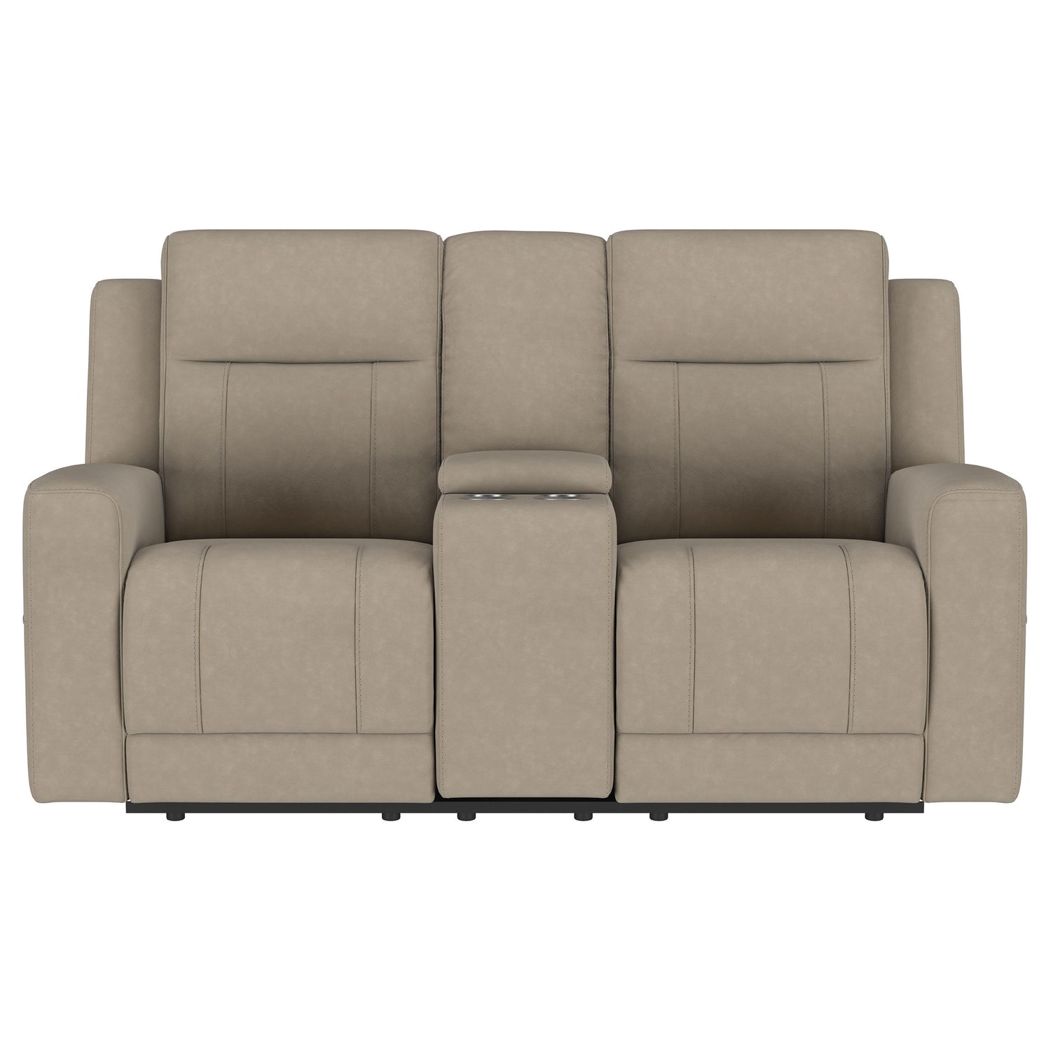 Loveseat reclinable con movimiento tapizado Brentwood en color topo