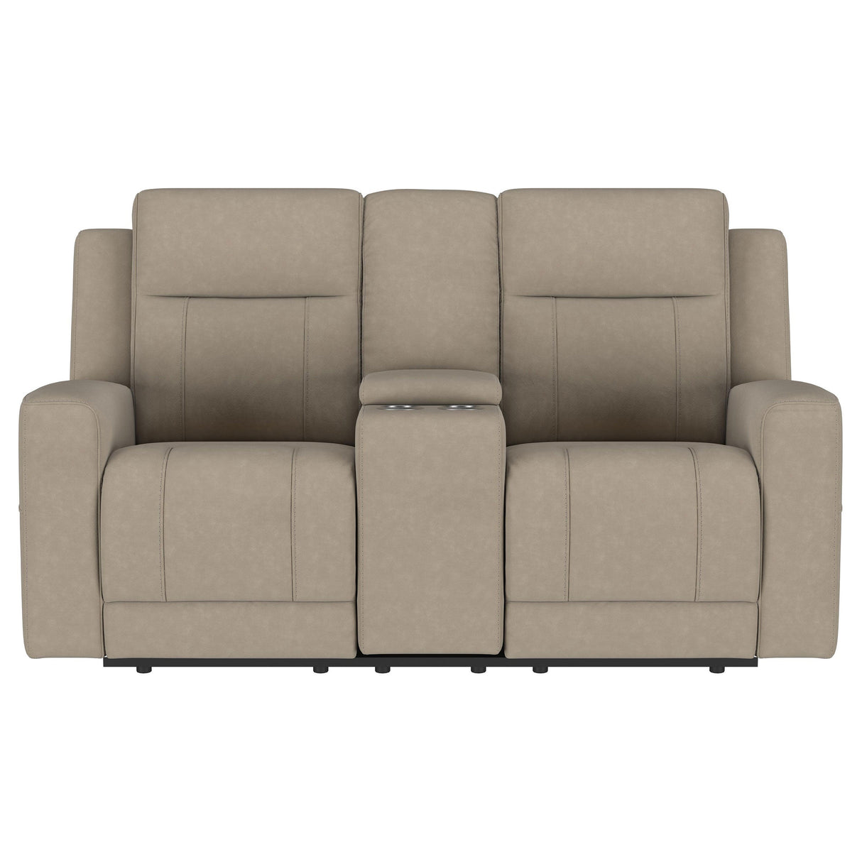 Loveseat reclinable con movimiento tapizado Brentwood en color topo