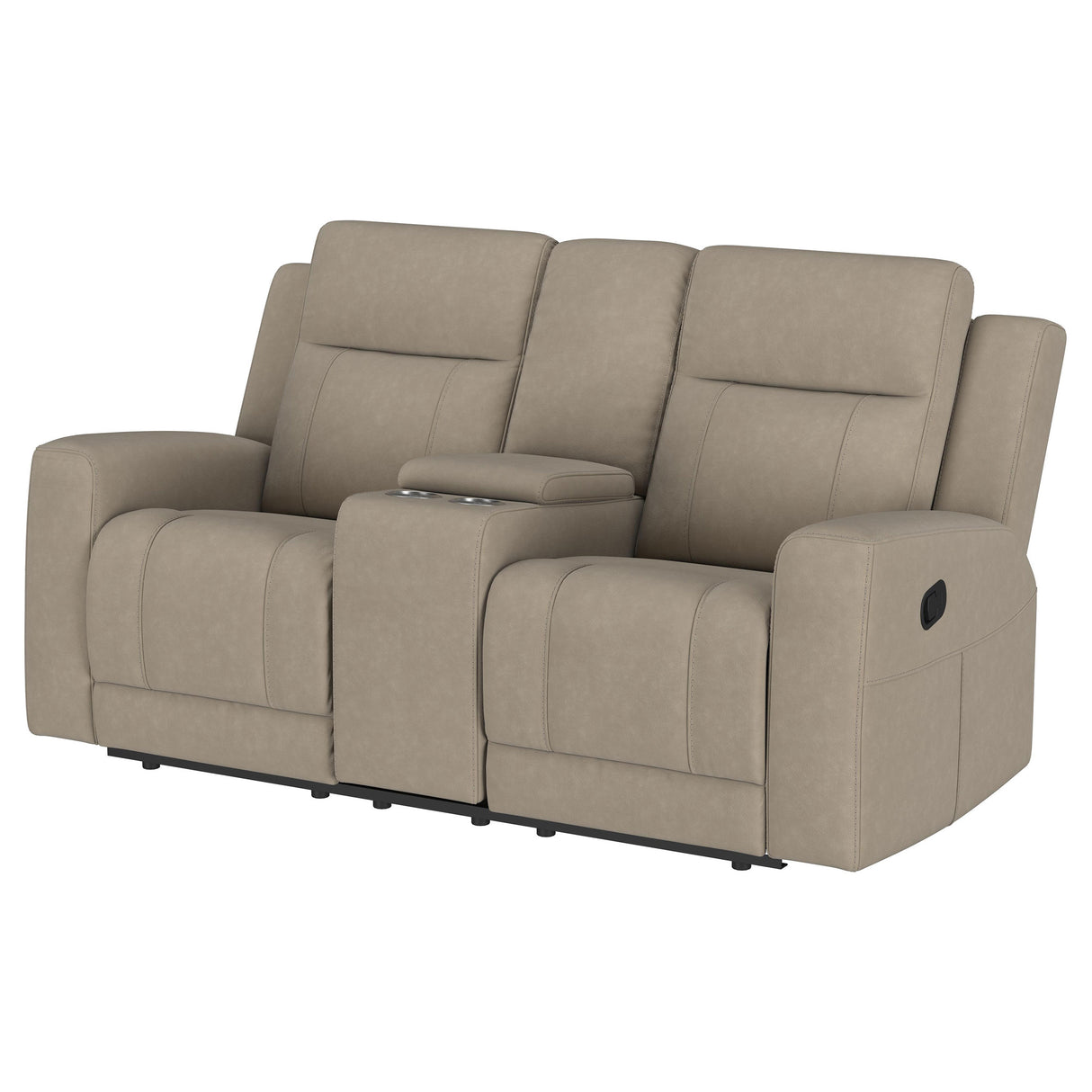Loveseat reclinable con movimiento tapizado Brentwood en color topo