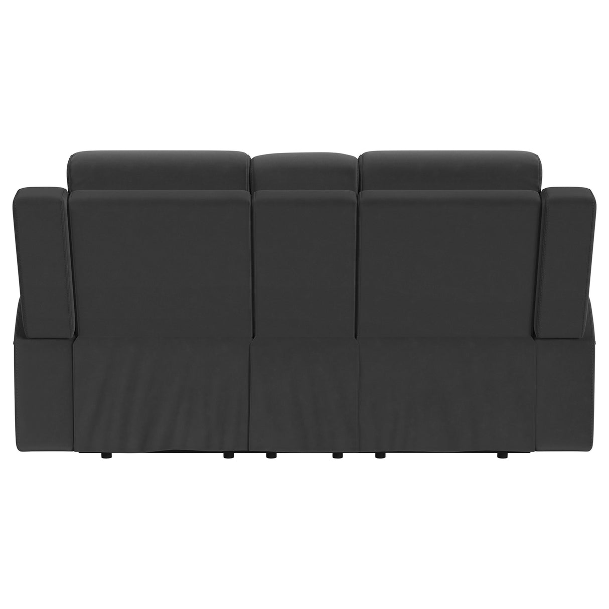 Loveseat reclinable tapizado Brentwood en color carbón oscuro