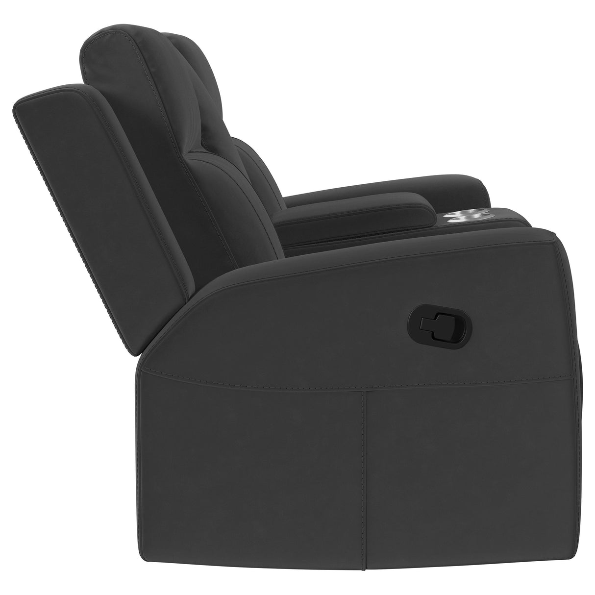 Loveseat reclinable tapizado Brentwood en color carbón oscuro