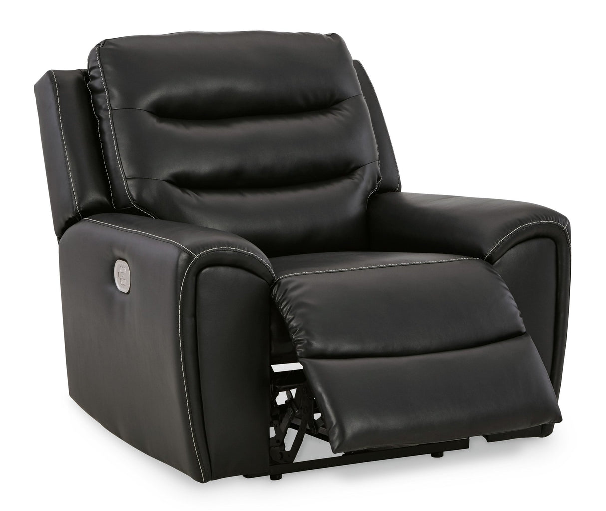 Ashley Black Warlin PWR Recliner/ADJ Headrest - Faux Leather | Home Elegance USA