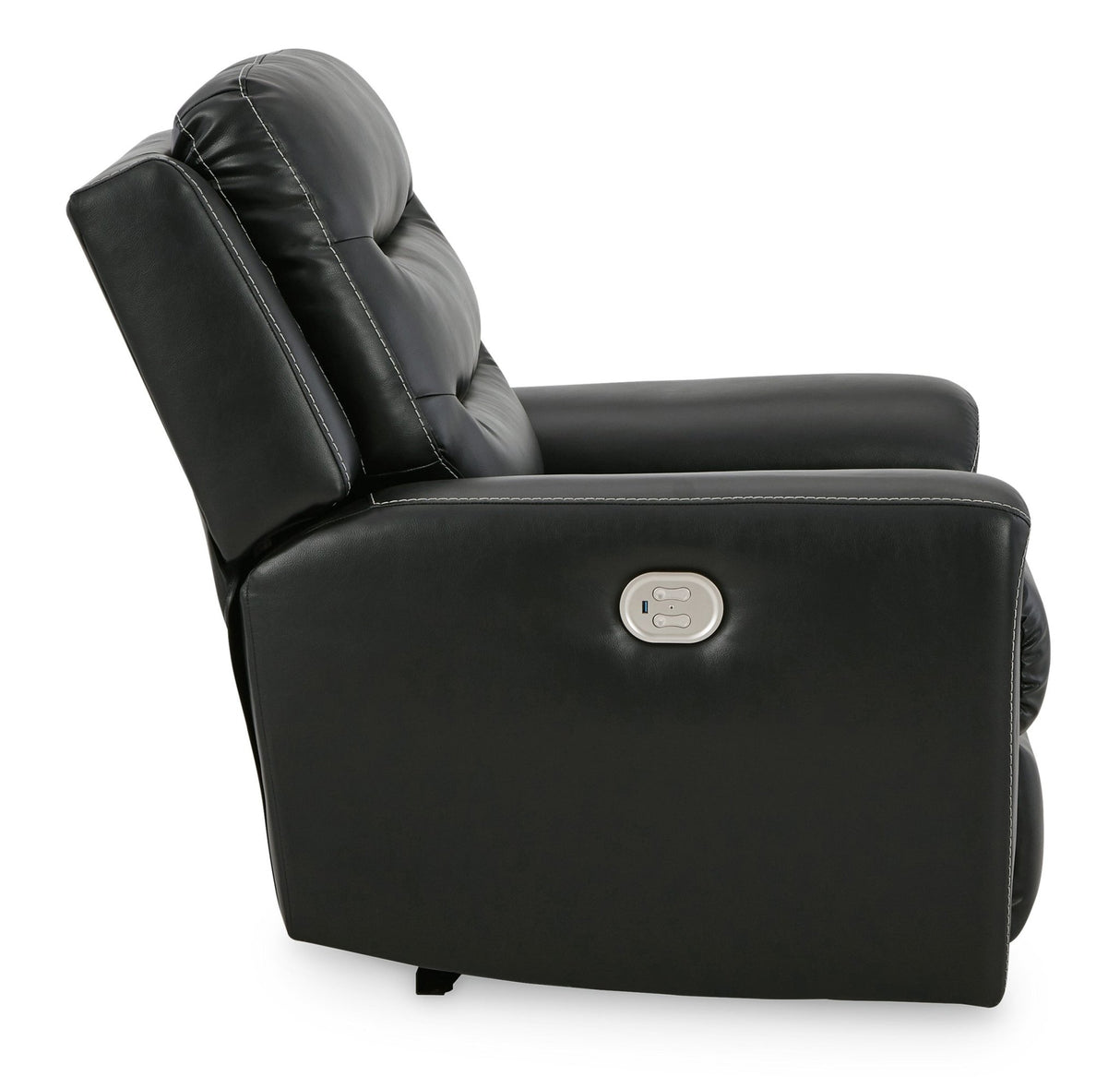 Ashley Black Warlin PWR Recliner/ADJ Headrest - Faux Leather | Home Elegance USA