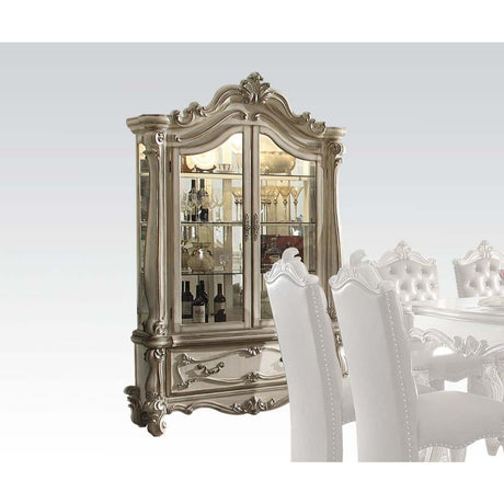 Acme - Versailles Curio 61153 Bone White Finish