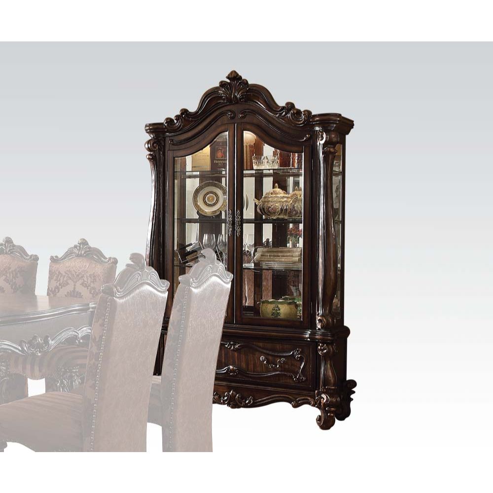 Acme - Versailles Curio 61158 Cherry Oak Finish