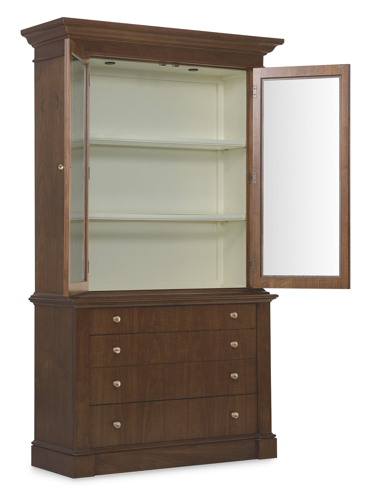 Archives Display Cabinet by Hooker Furniture in Cathedral Walnut Veneers