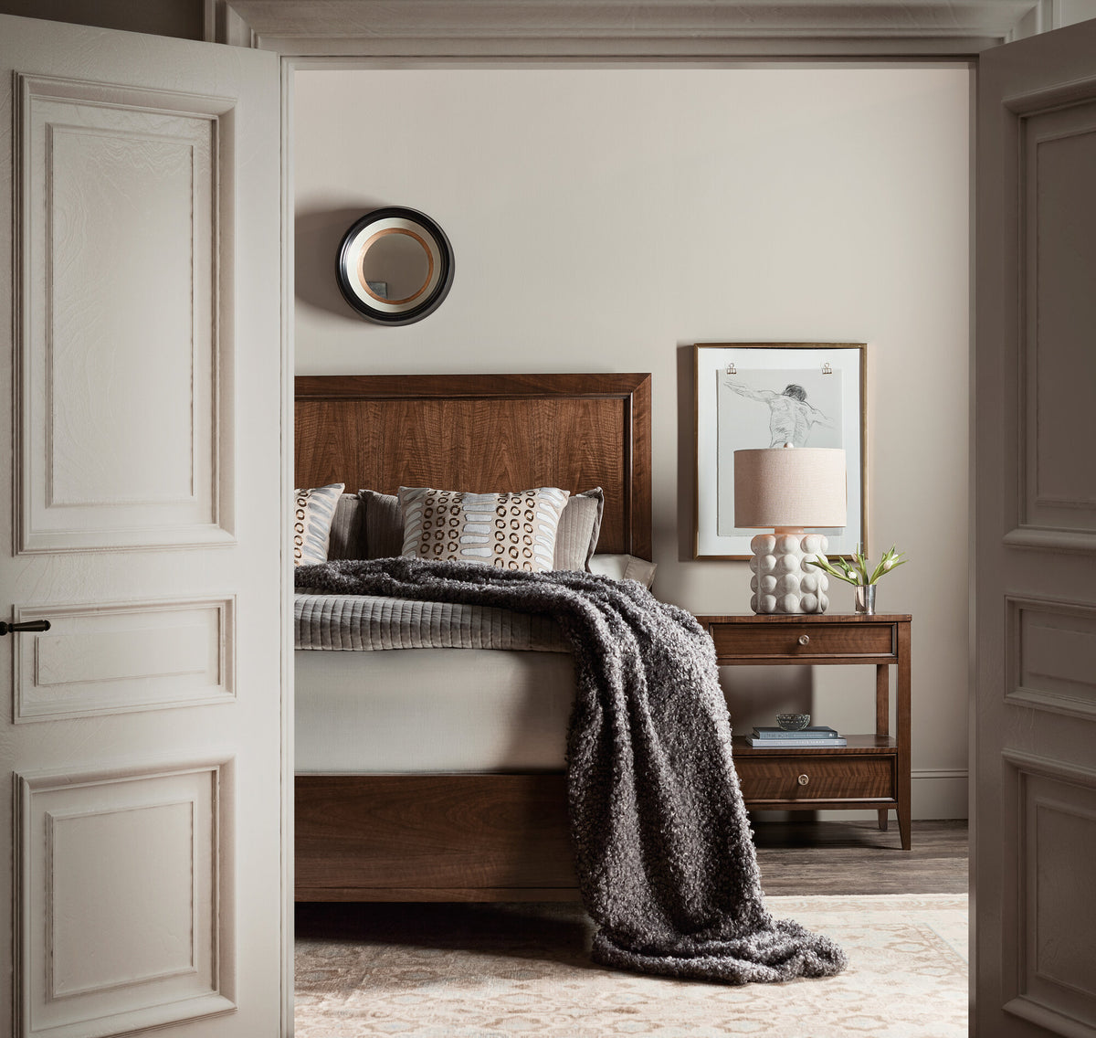 Archives California King Panel Bed - Dark Brown | Hooker Furniture