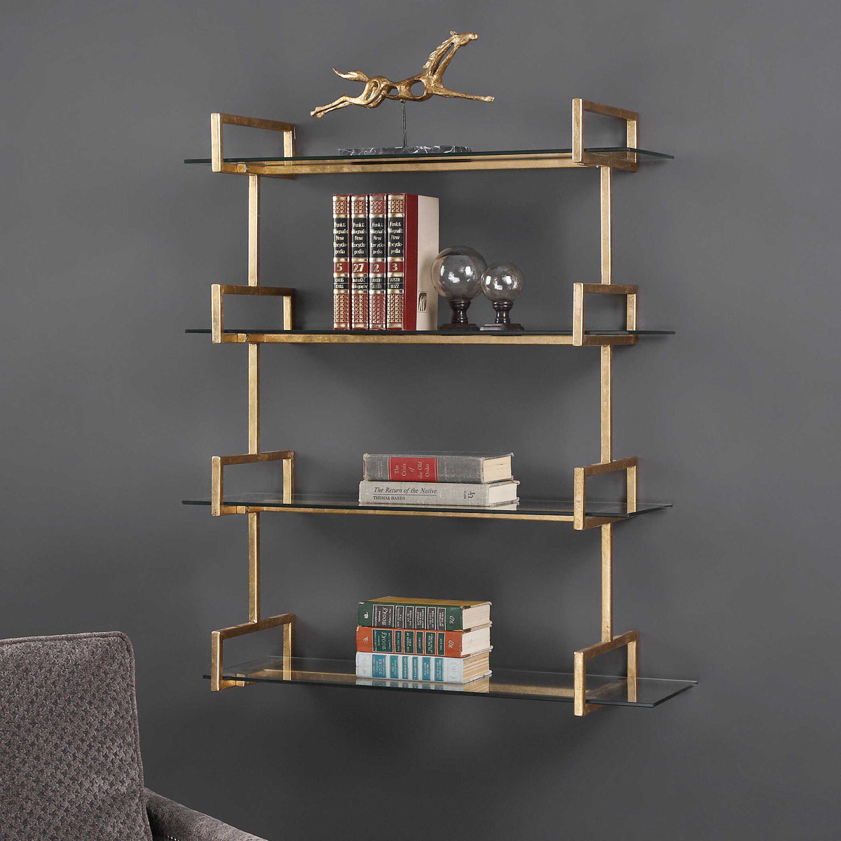 Auley Wall Shelf - Gold / Silver by Uttermost - View 2