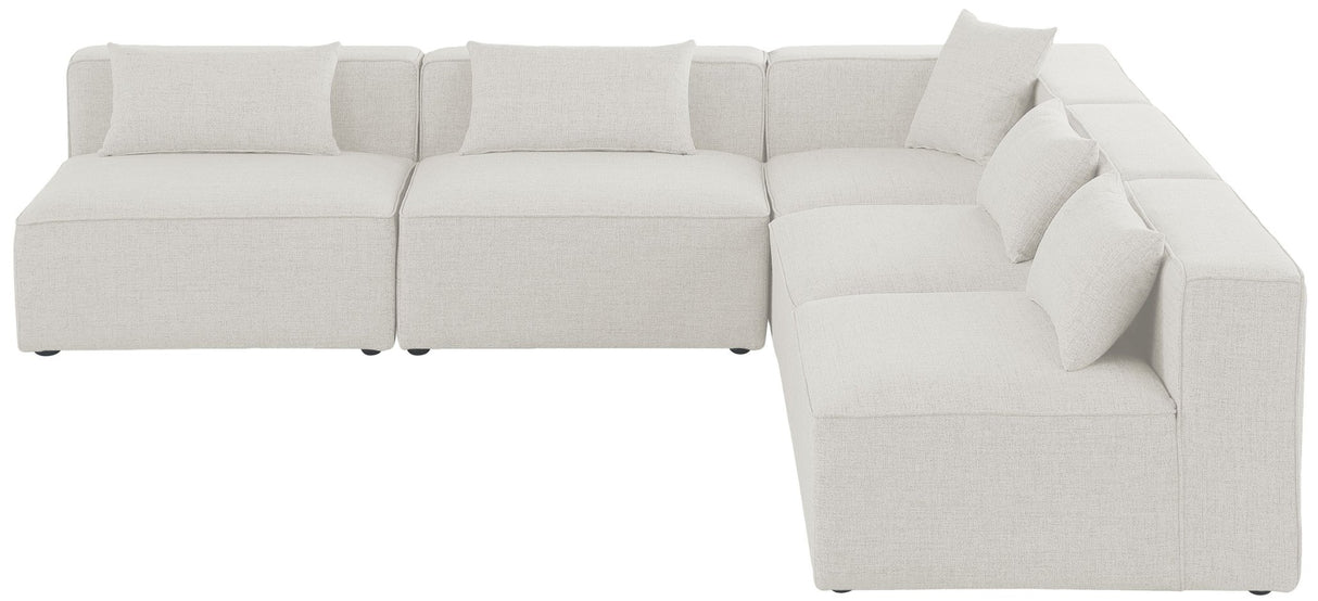Cube - Modular Sectional 5 Piece - Cream - Modern & Contemporary | Home Elegance USA
