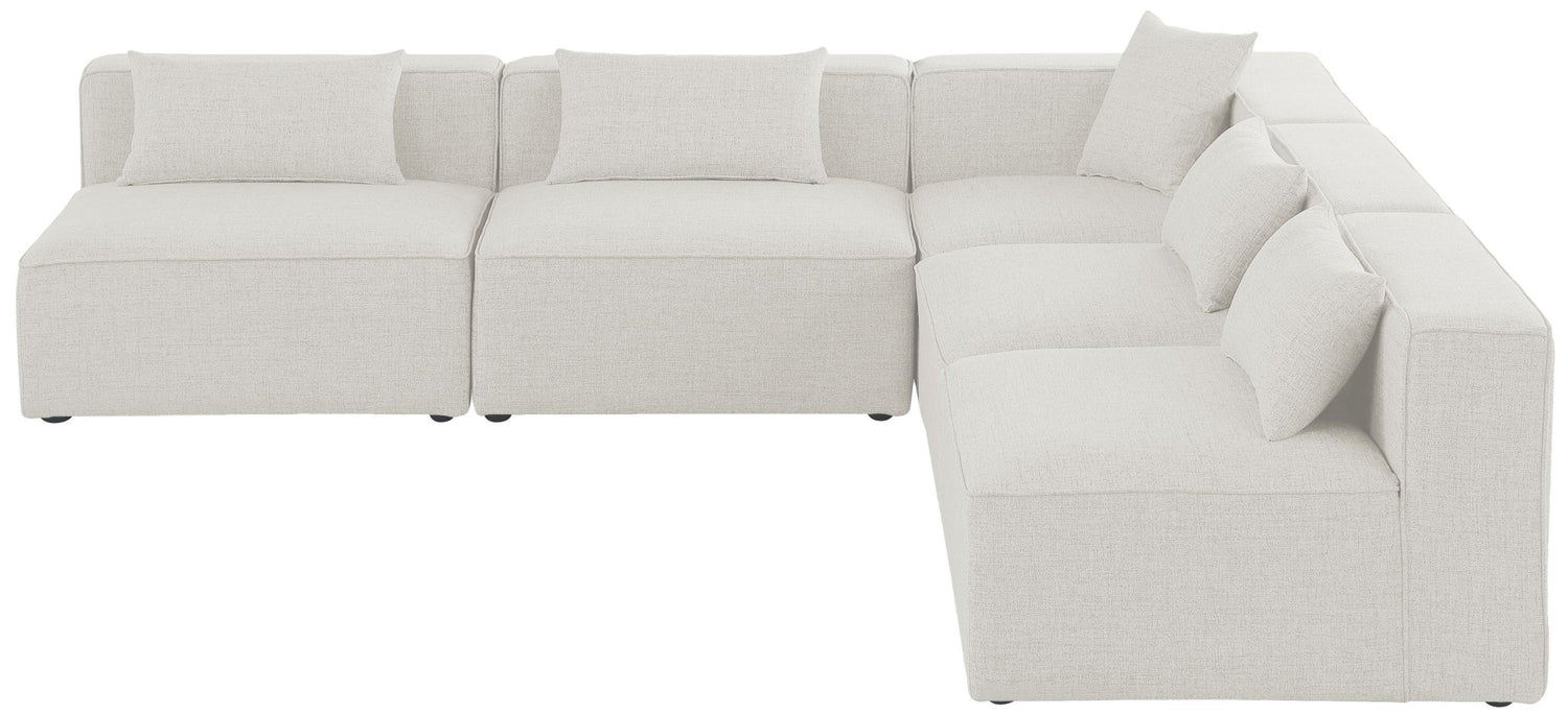 Cube - Modular Sectional 5 Piece - Cream - Modern & Contemporary | Home Elegance USA