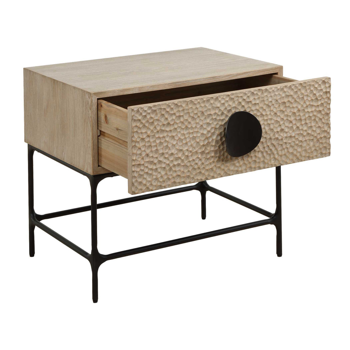 Lunar Wooden Side Table Black / Woodtone - Light Brown by Uttermost - View 8