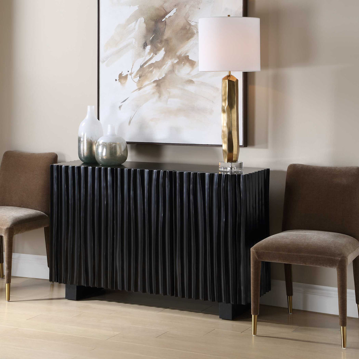 Mercado 3 Door Cabinet - Black by Uttermost - View 3