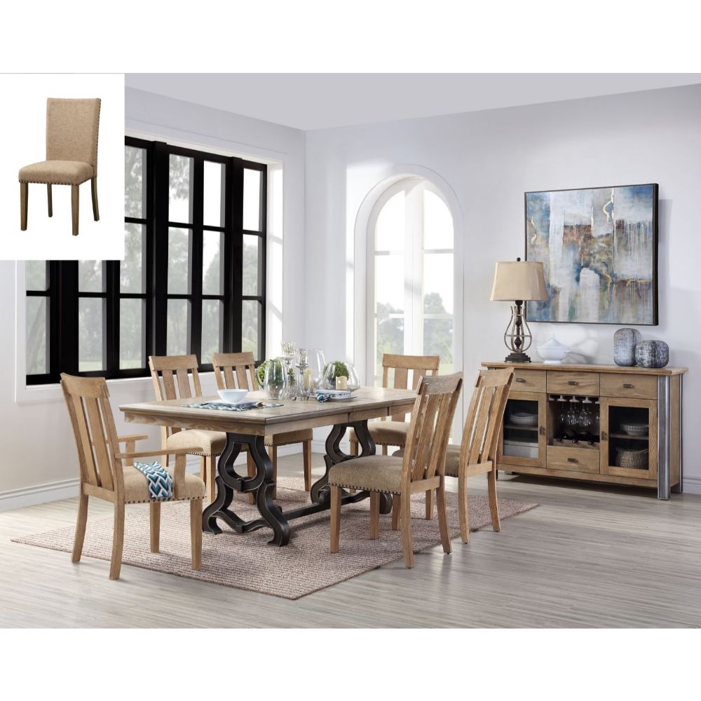 Acme - Nathaniel Dining Table 62330 Maple Finish