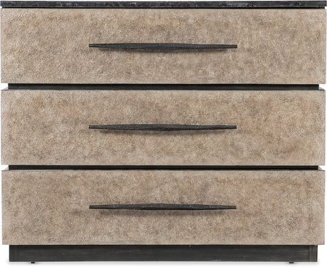 Hooker Furniture Melange Stacked Chest – Black Marble Top, Taupe Drawer Fronts, Custom Bar Pulls - Home Elegance USA