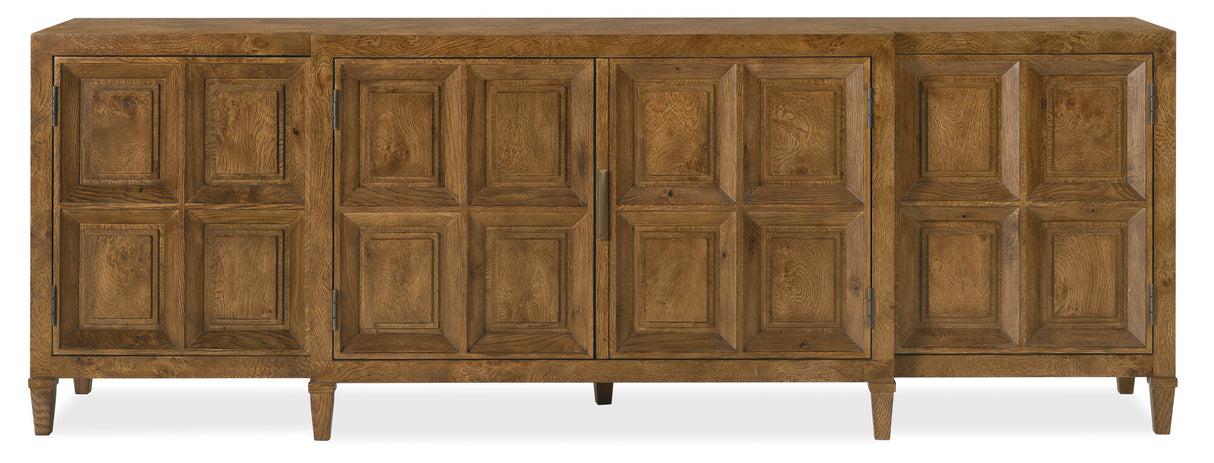 Melange Nikos Credenza by Hooker Furniture in Oak Veneers & Bronze Bar Hardware