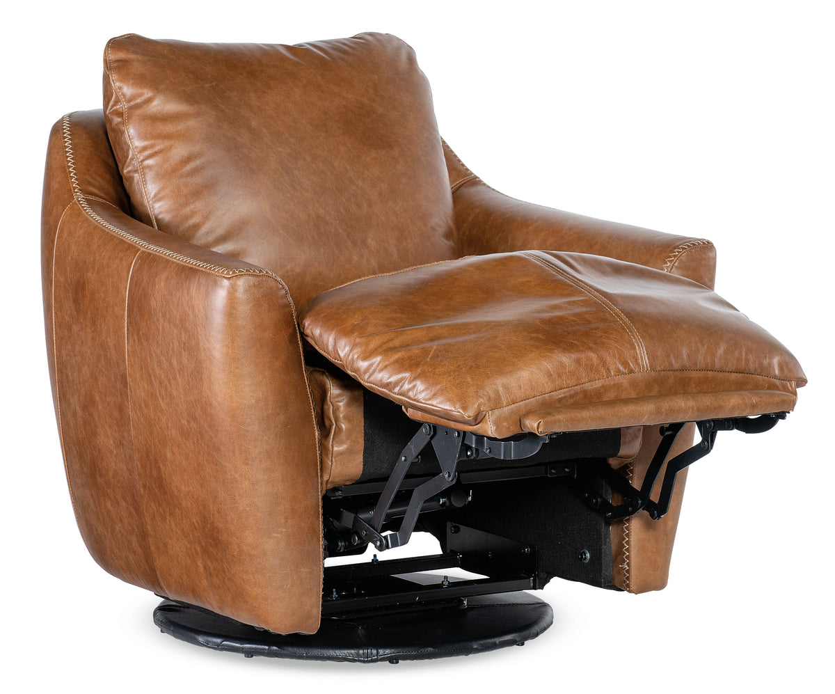 Beau Swivel With Power Footrest - Light Brown by Hooker Furniture - View 5