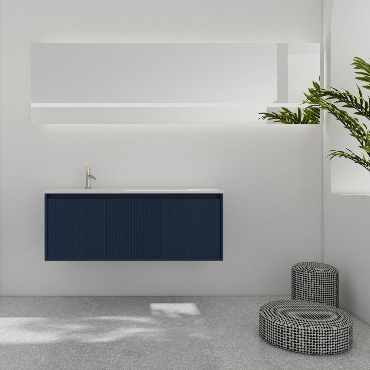 48" Floating Bathroom Vanity with Drop - Shaped Resin Sink(BVB05848BNL - GRBSD48S) | Home Elegance USA