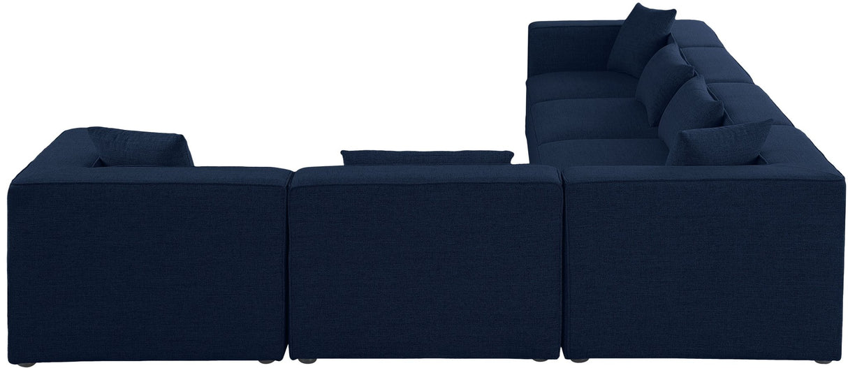 Cube - Modular Sectional 6 Piece - Navy - Fabric - Modern & Contemporary | Home Elegance USA