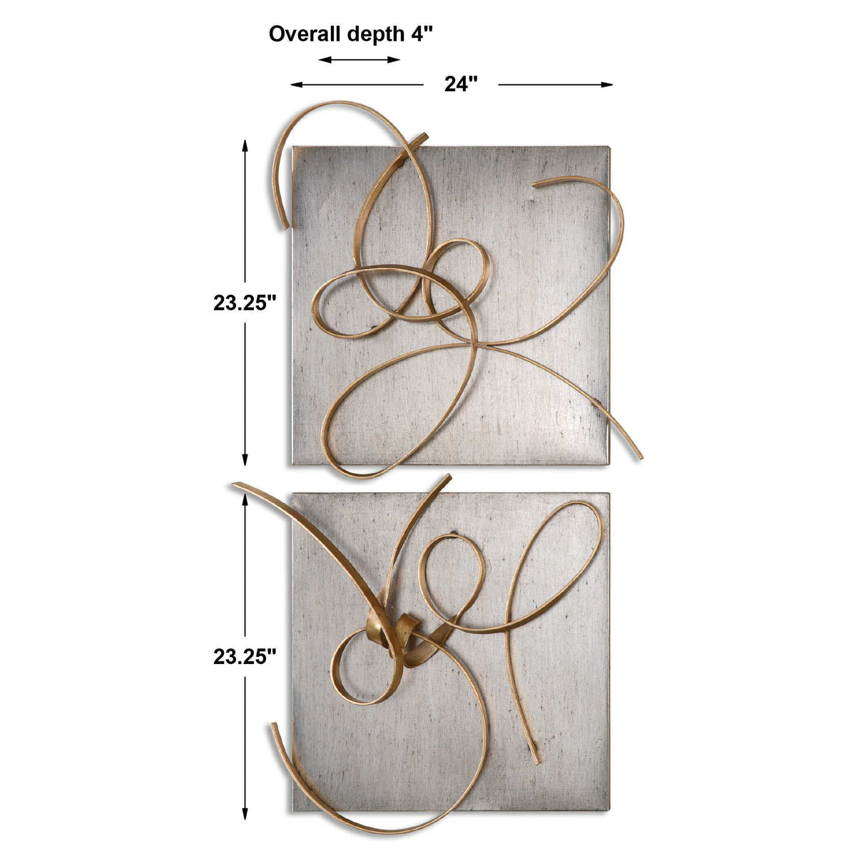 Harmony Metal Wall Art (Set of 2) - Gold / Silver by Uttermost - View 5
