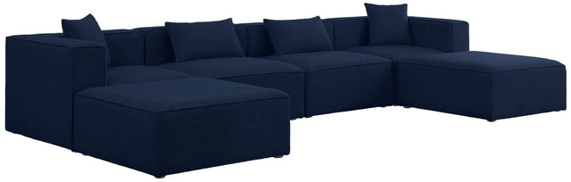 Cube - Modular Sectional 6 Piece - Navy - Modern & Contemporary | Home Elegance USA