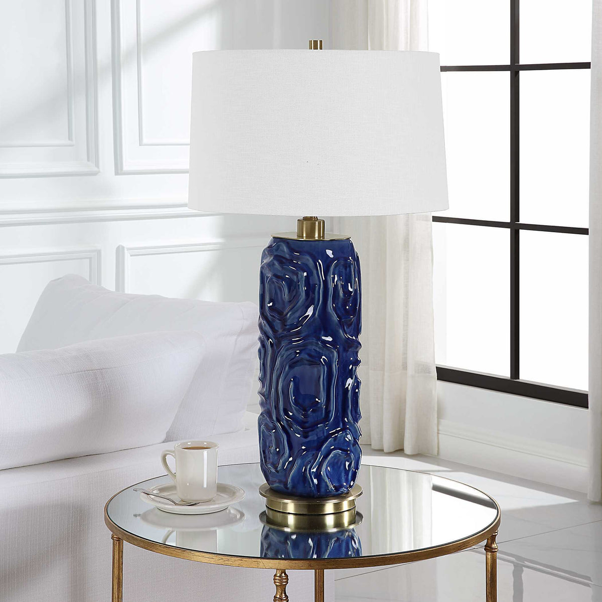 Zade Table Lamp - Blue by Uttermost - View 3