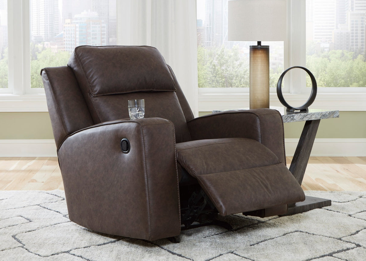 Ashley Granite Lavenhorne Rocker Recliner - Faux Leather | Home Elegance USA