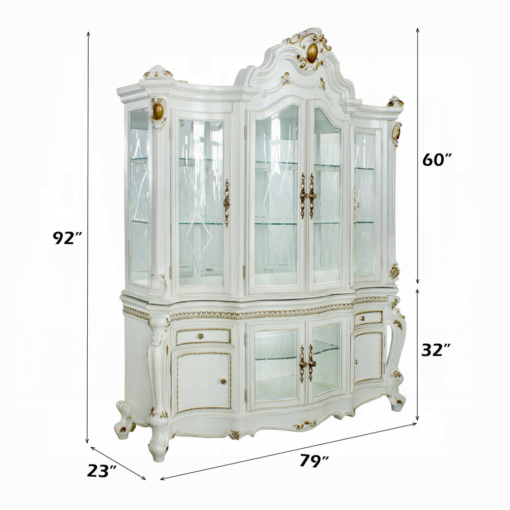 Picardy Buffet & Hutch 63464 Antique Pearl Finish | Acme - Home Elegance USA