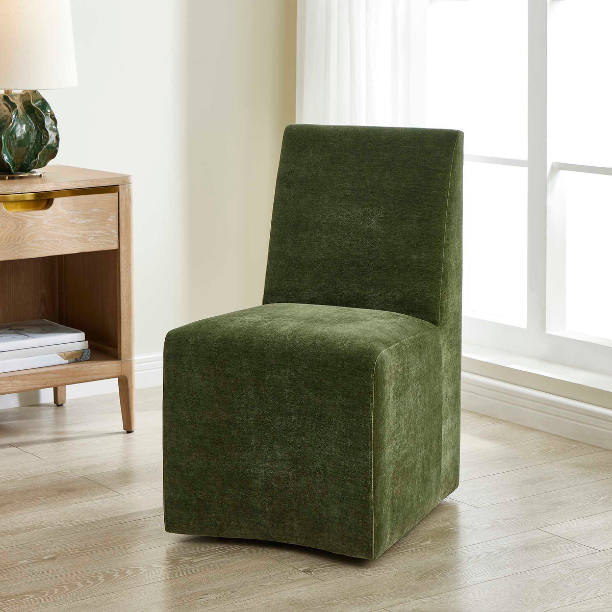 Moro Armless Dining Chair Moss - Dark Green by Uttermost - View 2