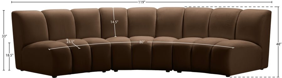 Infinity Modular Sofa In Brown - 638Brown - 3PC | Meridian | Home Elegance USA