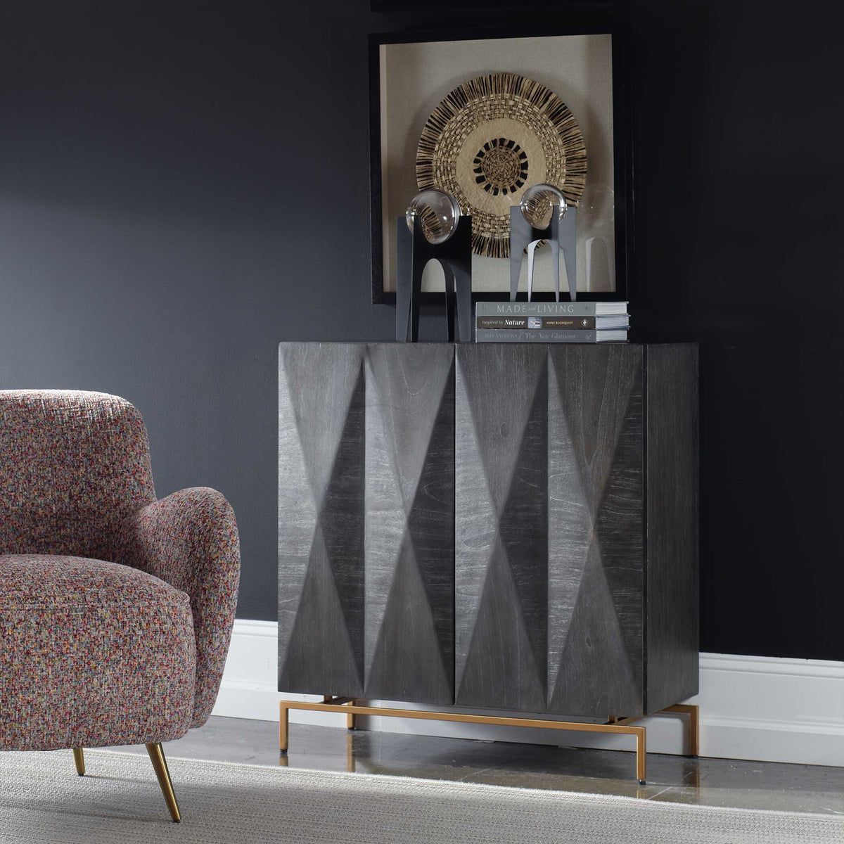 Marico 2 Door Mindi Cabinet - Dark Brown by Uttermost - View 3