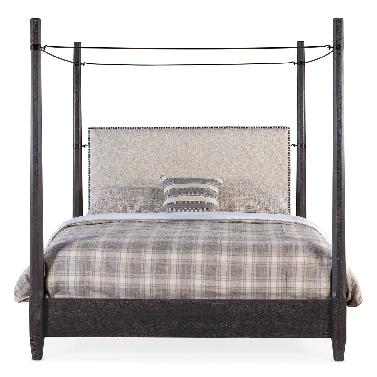 Big Sky King Poster Bed With Canopy - Black / Dark Brown by Hooker Furniture - View 6