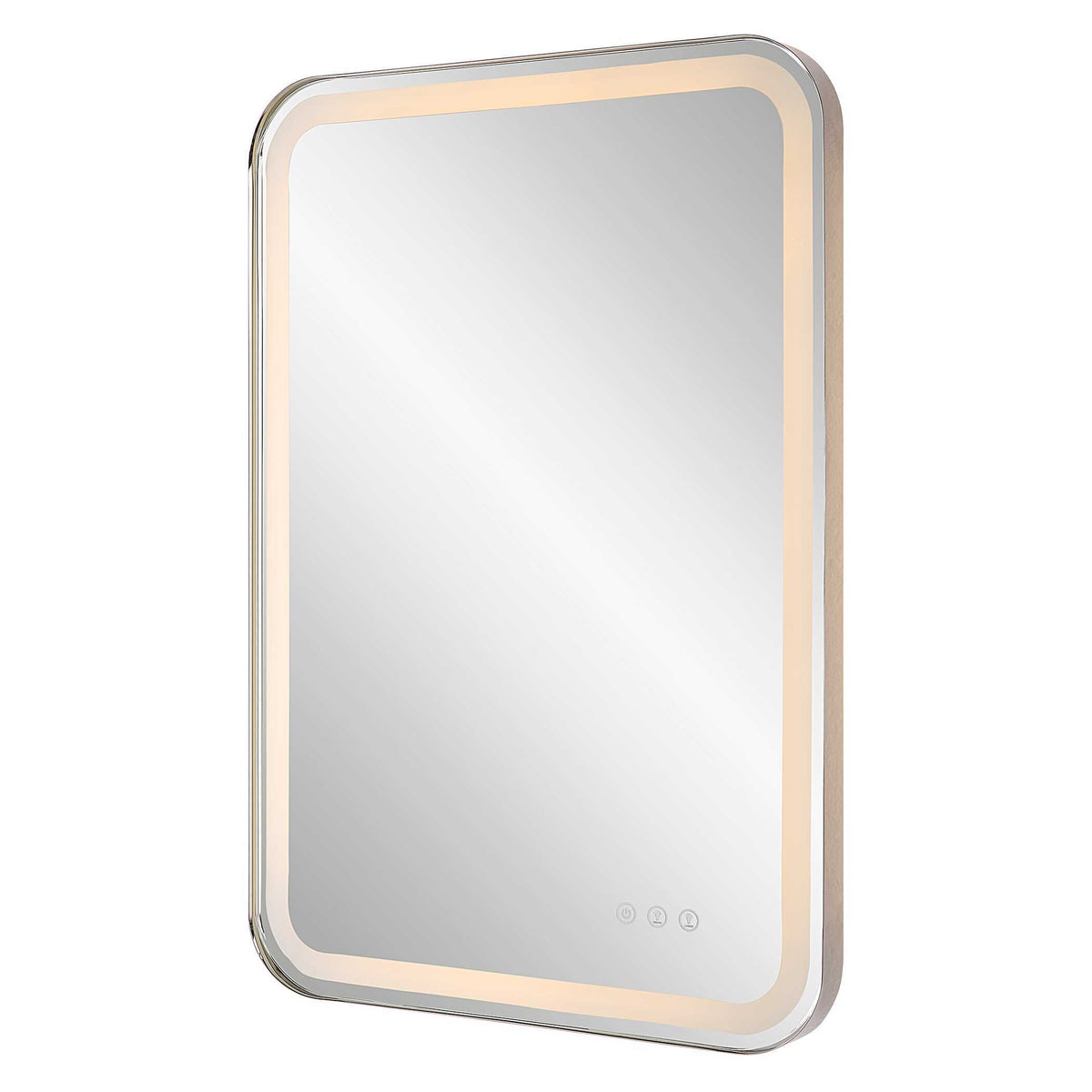 Crofton Lighted Nickel Vanity Mirror - Gray by Uttermost - View 5