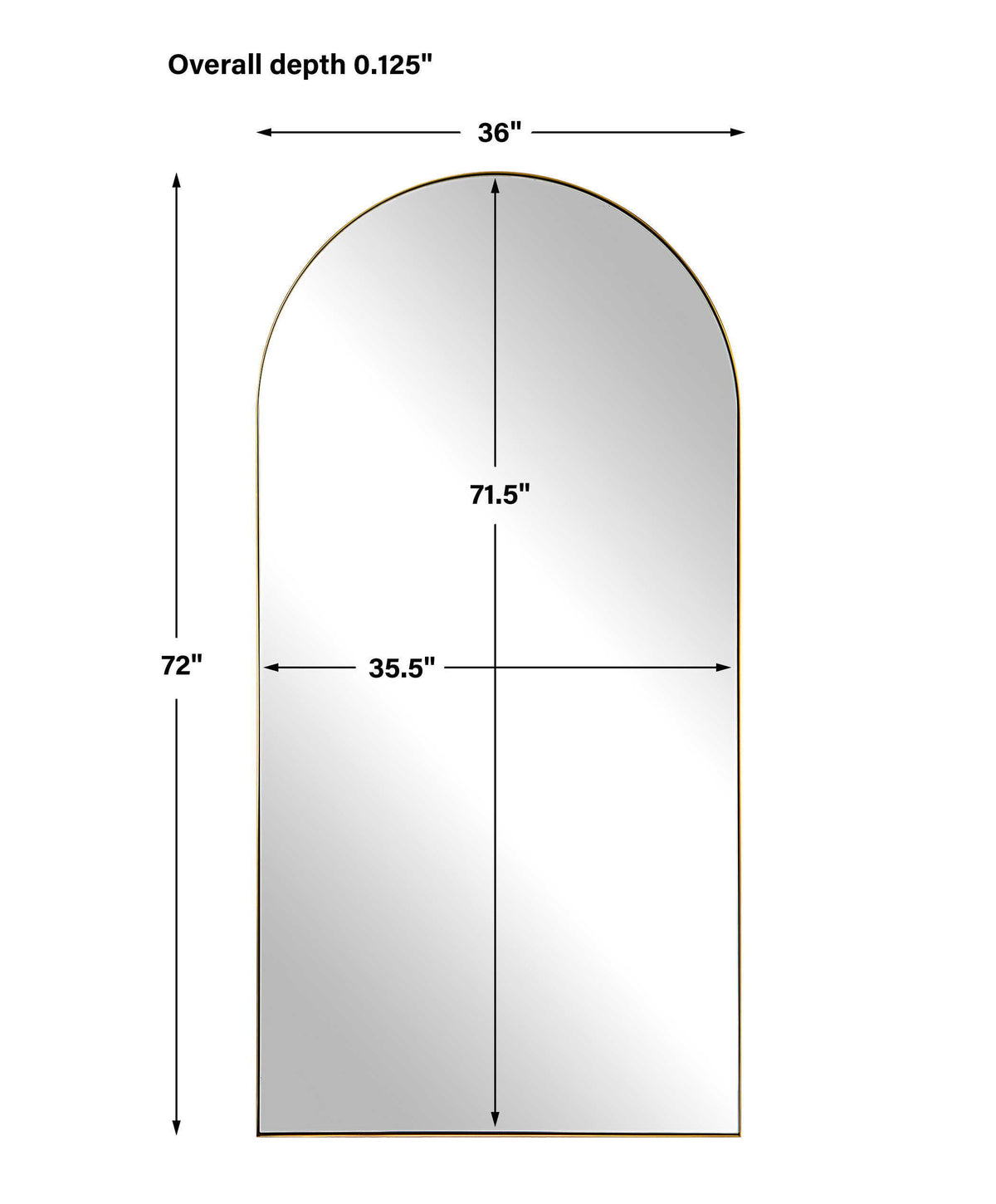 Crosley Arch Mirror Antique Brass - Yellow by Uttermost - View 7